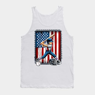 American Flag Baseball Shirt Kids Boy Men Patriotic Tank Top